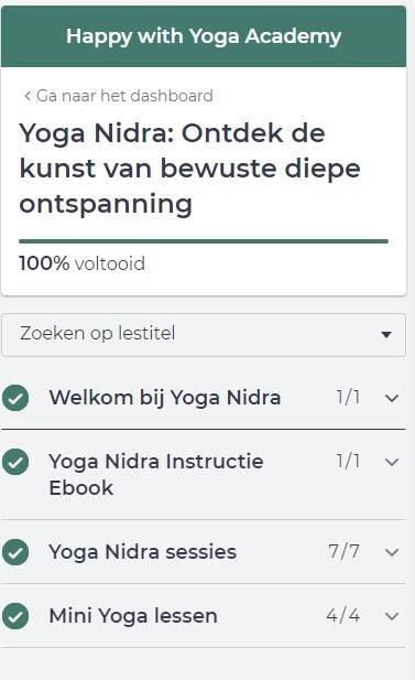 yoga nidra cursus overzicht