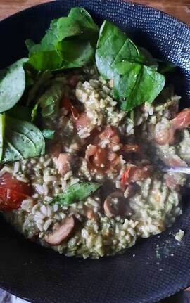 marley spoon recepten champgnonrisotto met spinaziepesto