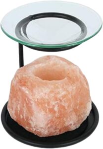himalaya zoutlamp met houder olieverbrander